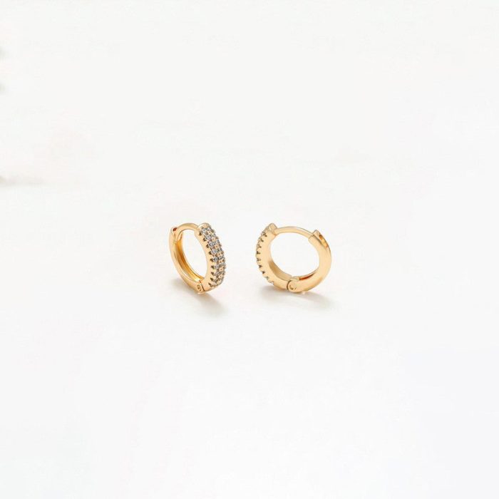 Xuping Jewelry AD Studded Contemporary Hoop Earrings - Image 4