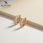 Xuping Jewelry AD Studded Contemporary Hoop Earrings - Image 2