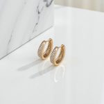 Xuping Jewelry AD Studded Contemporary Hoop Earrings - Image 9