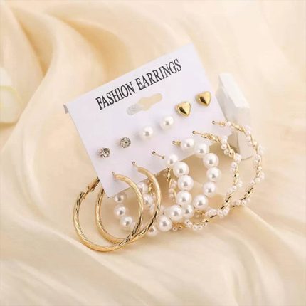 Gold Plated Geometric Stud and Hoop Earrings For Women - VAIRAVI