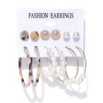 Gold Plated Geometric Stud and Hoop Earrings For Women - VAIRAVI