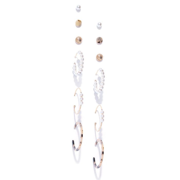 Gold Plated Geometric Stud and Hoop Earrings For Women - VAIRAVI