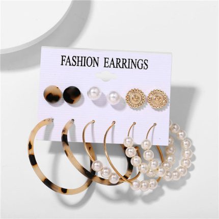 Gold Plated Geometric Stud and Hoop Earrings For Women - VAIRAVI