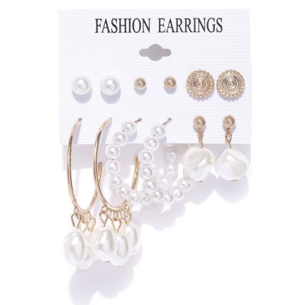 Gold Plated Geometric Stud and Hoop Earrings For Women - VAIRAVI