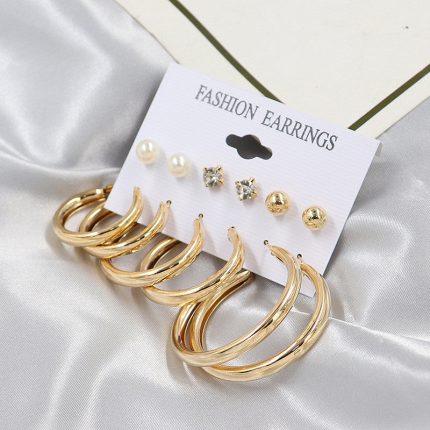 Gold Plated Studs and Hoop Earrings For Women - VAIRAVI