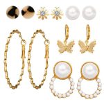 Mesmerizing Pearl and AD Gold Plated Earrings For Women - VAIRAVI