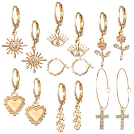 Marvellous AD Gold Plated Multi Designs Earrings For Women - VAIRAVI