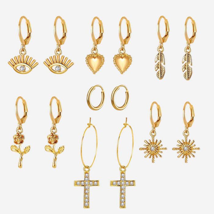 Marvellous AD Gold Plated Multi Designs Earrings For Women - VAIRAVI