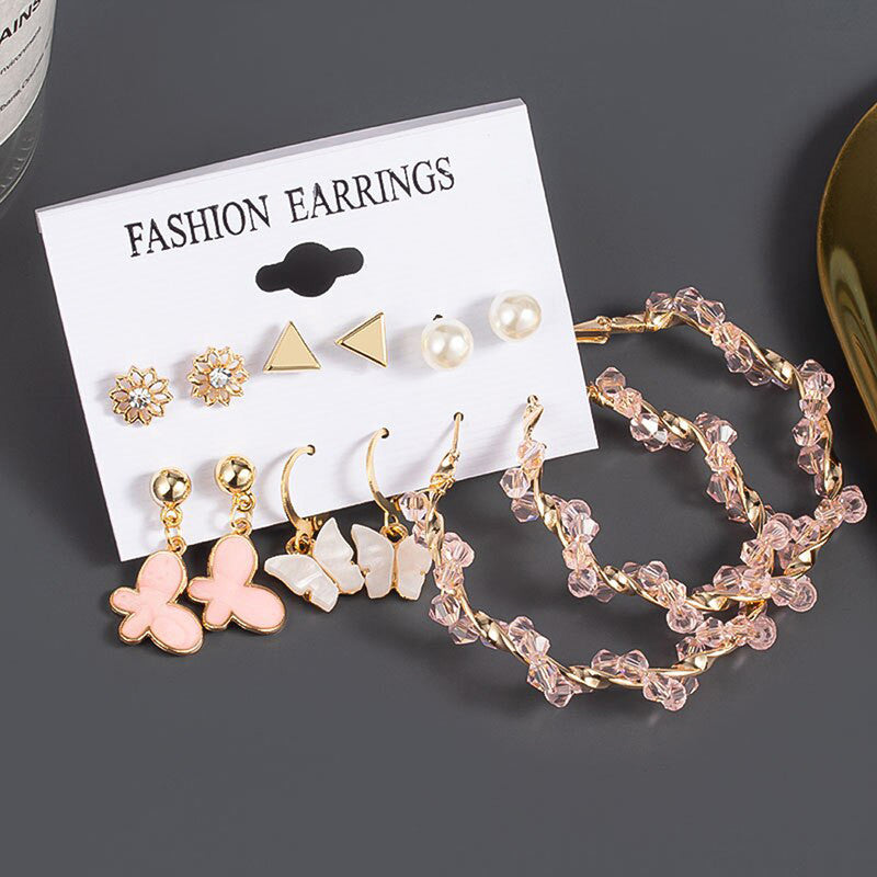 Pink Gold Plated Earrings Combo For Women - VAIRAVI Pink Gold Plated Earrings Combo For Women - VAIRAVI