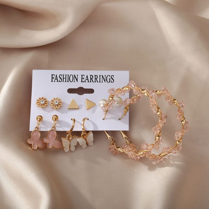 Pink Gold Plated Earrings Combo For Women - VAIRAVI