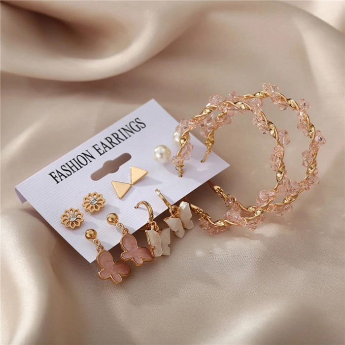 Pink Gold Plated Earrings Combo For Women - VAIRAVI