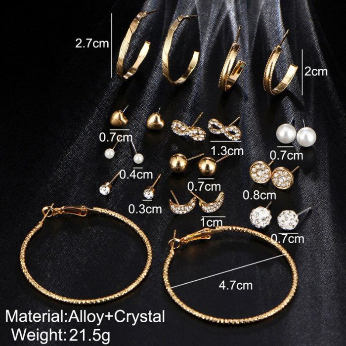 Gold Plated Earrings Combo Pack of 12 For Women - VAIRAVI