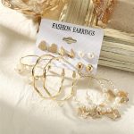 White Gold-Toned Gold Plated Earrings Combo Pack of 6 For Women - VAIRAVI