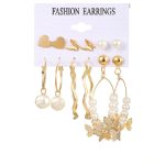 White Gold-Toned Gold Plated Earrings Combo Pack of 6 For Women - VAIRAVI