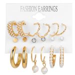 AD and Pearl Gold Plated Jewellery Earrings Combo For Women - VAIRAVI