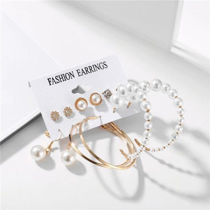 Jewellery Gold Plated Gold Toned Pearl Earrings Combo Set For Women - VAIRAVI