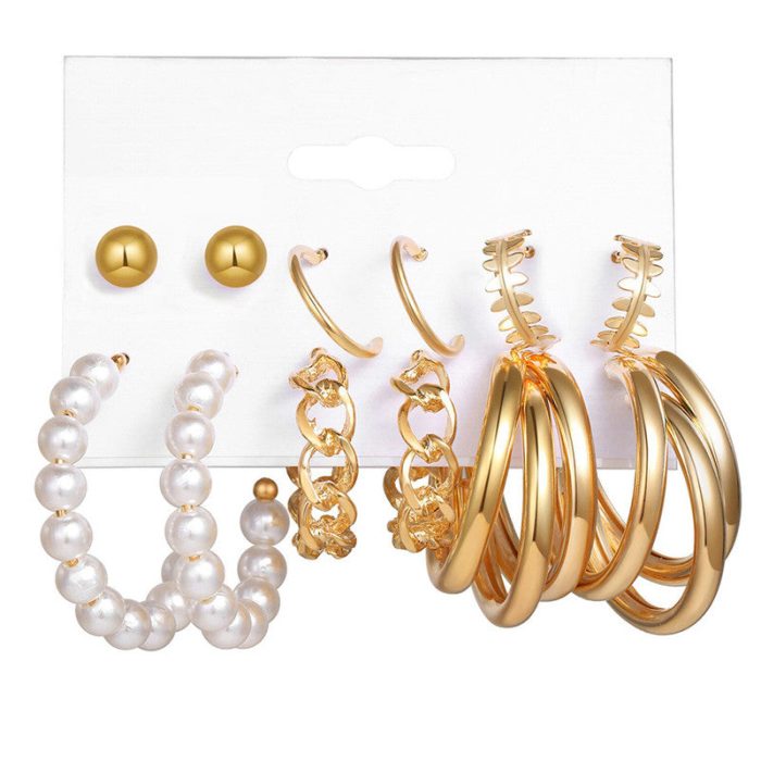 Gold Plated Hoops Earrings Combo For Women and Girls - VAIRAVI