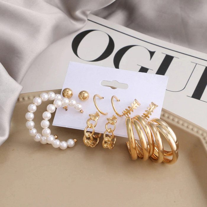 Gold Plated Hoops Earrings Combo For Women and Girls - VAIRAVI