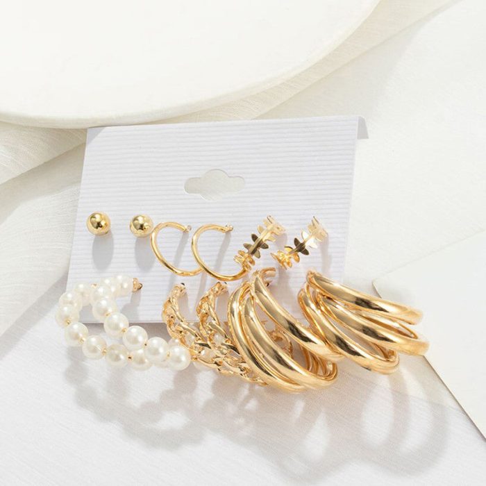 Gold Plated Hoops Earrings Combo For Women and Girls - VAIRAVI