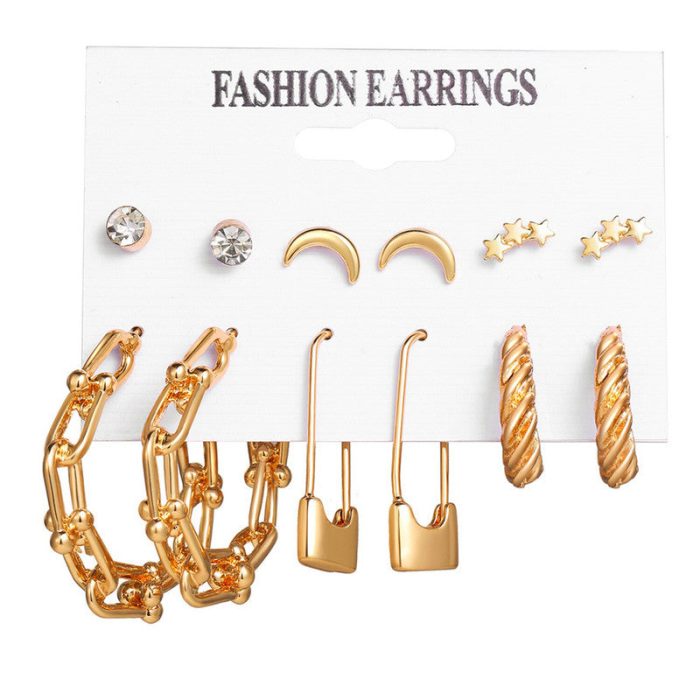 Gold-Toned Classic Earrings Combo of 6 For Women - VAIRAVI