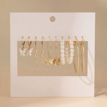 Gold Plated Hoops Earrings Combo For Women - VAIRAVI