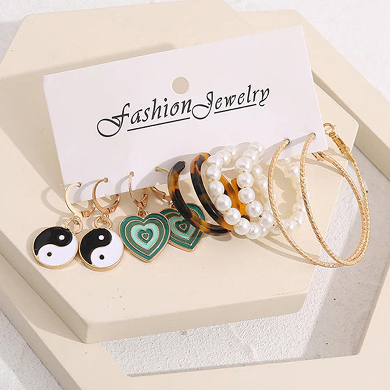 Gold-Plated Drop Earrings Combo of 5 For Women - VAIRAVI Gold-Plated Drop Earrings Combo of 5 For Women - VAIRAVI