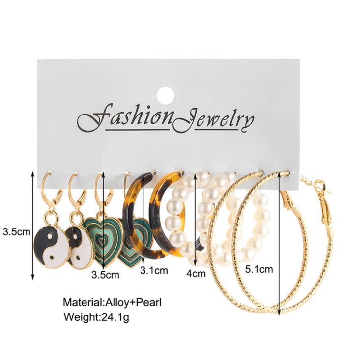 Gold-Plated Drop Earrings Combo of 5 For Women - VAIRAVI