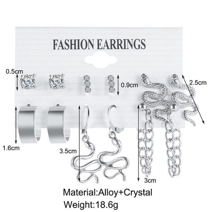Silver-Plated Drop Earrings Combo of 6 For Women - VAIRAVI