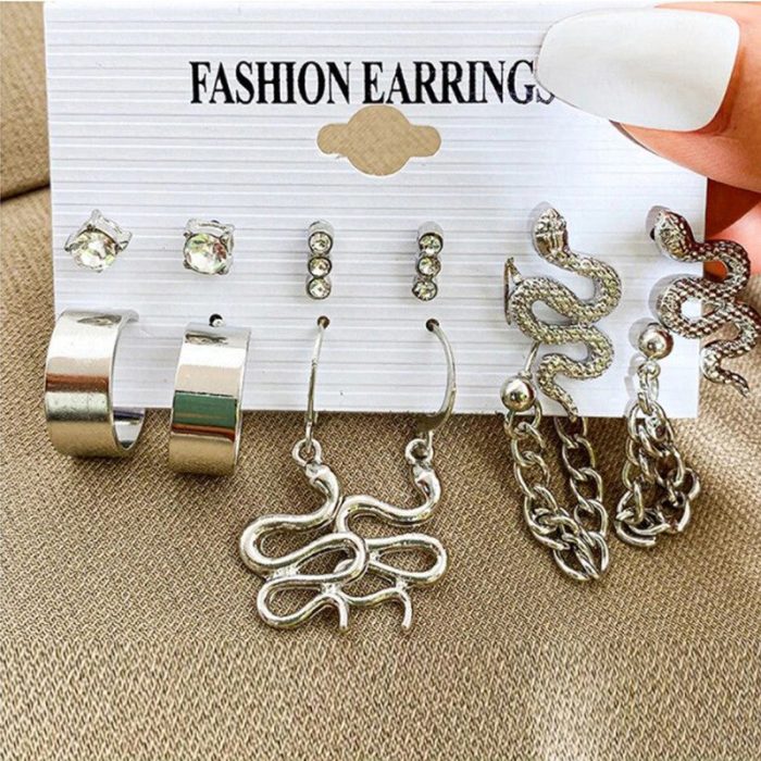 Silver-Plated Drop Earrings Combo of 6 For Women - VAIRAVI