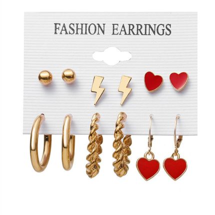 Gold-Plated Hoop Earrings Combo of 6 For Women - VAIRAVI