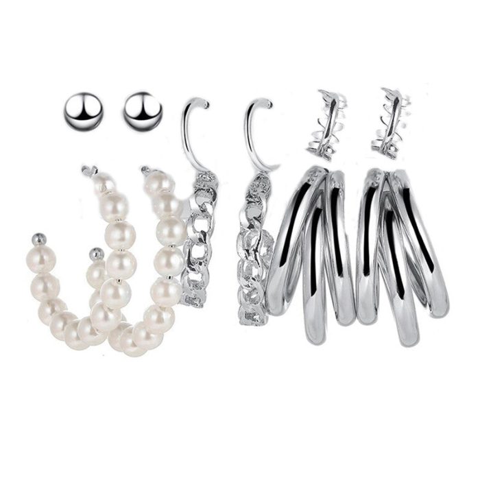Silver Plated Hoops Earrings Combo For Women and Girls - VAIRAVI