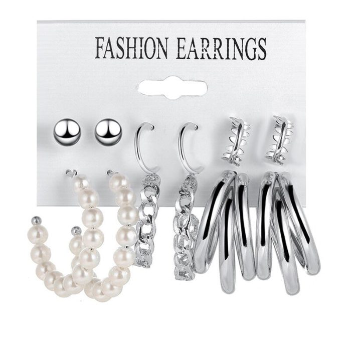 Silver Plated Hoops Earrings Combo For Women and Girls - VAIRAVI