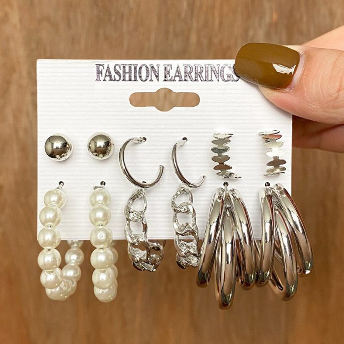 Silver Plated Hoops Earrings Combo For Women and Girls - VAIRAVI
