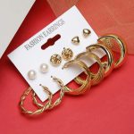 Gold Plated Studs and Hoops Earrings Combo of 6 For Women - VAIRAVI