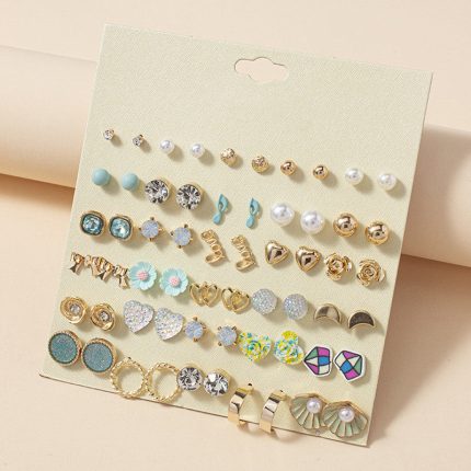 Gold Plated Multicolour Studs Quirky Earrings Combo of 30 For Women - VAIRAVI