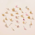 Gold Plated Gold-Pink Toned Studs Fashionable Earrings Combo of 30 For Women - VAIRAVI