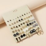 Gold Plated Gold-Black Toned Studs Fashionable Earrings Combo of 30 For Women - VAIRAVI
