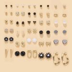 Gold Plated Gold-Black Toned Studs Fashionable Earrings Combo of 30 For Women - VAIRAVI