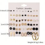 Gold Plated Gold-Black Toned Studs Fashionable Earrings Combo of 30 For Women - VAIRAVI