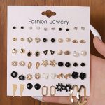 Gold Plated Gold-Black Toned Studs Fashionable Earrings Combo of 30 For Women - VAIRAVI