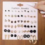 Gold Plated Gold-Black Toned Studs Fashionable Earrings Combo of 30 For Women - VAIRAVI