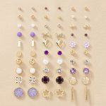 Gold Plated Multicolour Studs Quirky Earrings Combo of 30 For Women - VAIRAVI