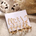 Gold Plated Gold-Toned Contemporary Hoop Earrings Set of 9 - VAIRAVI