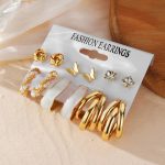 Gold Plated Gold-Toned Studs and Hoop Earrings Set of 6 For Women - VAIRAVI