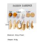 Gold Plated Multi Contemporary Studs and Hoop Earrings Set of 9 For Women - VAIRAVI