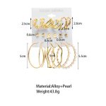 Gold Plated Contemporary Studs and Hoop Earrings Set of 9 - VAIRAVI