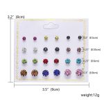 Silver Plated Multicolour Studs of 12 Pair For Women - VAIRAVI