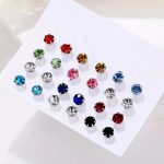 Silver Plated Multicolour Studs of 12 Pair For Women - VAIRAVI