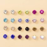 Gold Plated Multicolour Studs of 12 Pair For Women - VAIRAVI