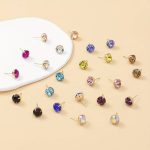 Gold Plated Multicolour Studs of 12 Pair For Women - VAIRAVI